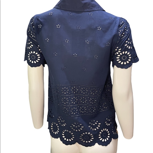 ModCloth Navy Eyelet Success top - Picture 7 of 10